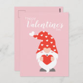 Happy Valentines Day Gnomes Red Pink Postkarte (Vorne/Hinten)
