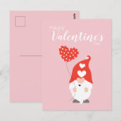 Happy Valentines Day Gnomes Red Pink Postkarte (Vorne/Hinten)