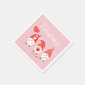 Happy Valentines Day Gnomes Red Pink Serviette (Ecke)