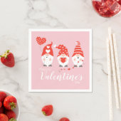 Happy Valentines Day Gnomes Red Pink Serviette (Beispiel)