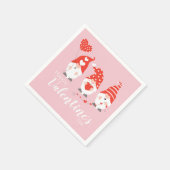 Happy Valentines Day Gnomes Red Pink Serviette (Ecke)