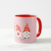 Happy Valentines Day Gnomes Red Pink Tasse (VorderseiteRechts)