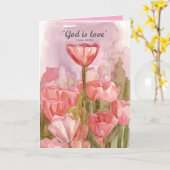 Happy Valentine's Day God is Love Scripture Tulips Karte (Gelbe Blume)