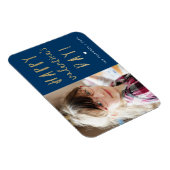 Happy Valentine's Day Gold Glitzer Foto Magnet (Rechte Seite)