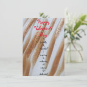 Happy Valentine's Day Gold Stripe Flachkarte (Stehend Vorderseite)