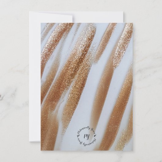 Happy Valentine's Day Gold Stripe Flachkarte (Rückseite)