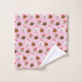 Happy Valentines Day Golden Retriever Hunde Badhandtuch Set (Waschlappen)