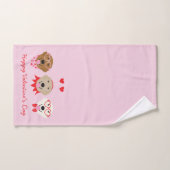 Happy Valentines Day Golden Retriever Hunde Badhandtuch Set (Handtuch)