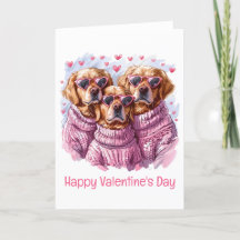 Happy Valentines Day Golden Retriever Hunde