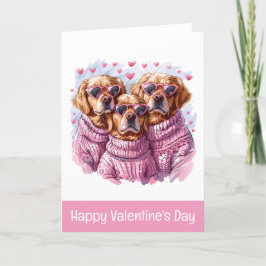 Happy Valentines Day Golden Retriever Hunde Feiertagskarte