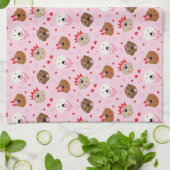 Happy Valentines Day Golden Retriever Hunde Geschirrtuch (Gefaltet)