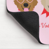 Happy Valentines Day Golden Retriever Hunde Mousepad (Ecke)