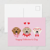 Happy Valentines Day Golden Retriever Hunde Postkarte (Vorne/Hinten)