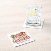 Happy Valentines Day Golden Retriever Hunde Rechteckiger Pappuntersetzer (Vor Ort)