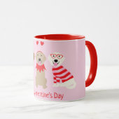 Happy Valentines Day Golden Retriever Hunde Tasse (VorderseiteRechts)