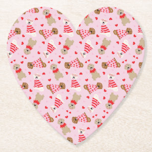 Happy Valentines Day Golden Retriever Hunde Untersetzer