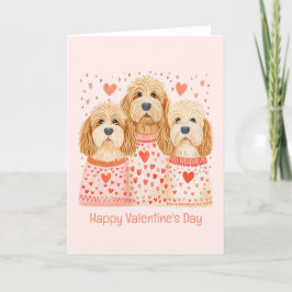 Happy Valentines Day Goldendoodle Hunde Feiertagskarte