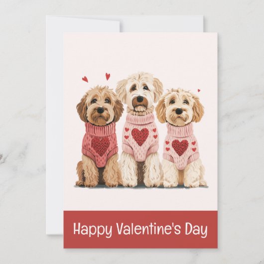 Happy Valentines Day Goldendoodle Hunde Feiertagskarte (Vorderseite)