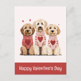 Happy Valentines Day Goldendoodle Hunde Feiertagspostkarte