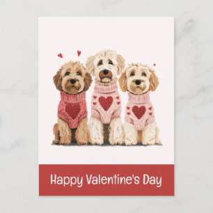 Happy Valentines Day Goldendoodle Hunde Feiertagspostkarte