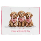 Happy Valentines Day Goldendoodle Hunde Große Geschenktüte (Rückseite)