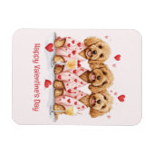 Happy Valentines Day Goldendoodle Hunde Magnet (Horizontal)
