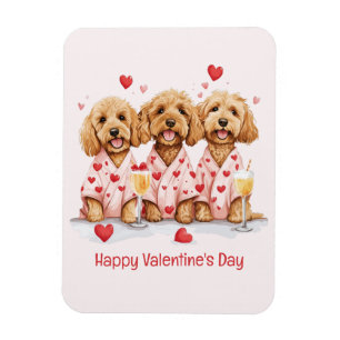 Happy Valentines Day Goldendoodle Hunde Magnet