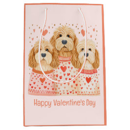 Happy Valentines Day Goldendoodle Hunde Mittlere Geschenktüte