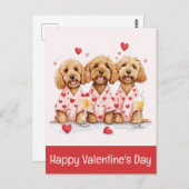 Happy Valentines Day Goldendoodle Hunde Postkarte (Vorne/Hinten)