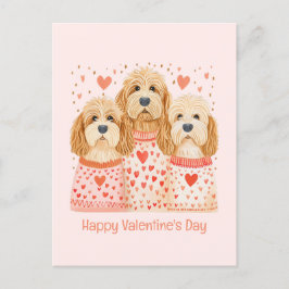 Happy Valentines Day Goldendoodle Hunde Postkarte