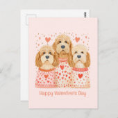 Happy Valentines Day Goldendoodle Hunde Postkarte (Vorne/Hinten)