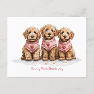 Happy Valentines Day Goldendoodle Hunde Postkarte