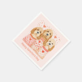 Happy Valentines Day Goldendoodle Hunde Serviette (Ecke)
