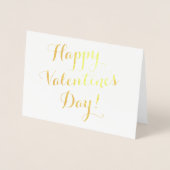 Happy Valentine's Day Goldskriptkalligraphie Folienkarte (Vorderseite)