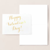 Happy Valentine's Day Goldskriptkalligraphie Folienkarte (Anzeige)
