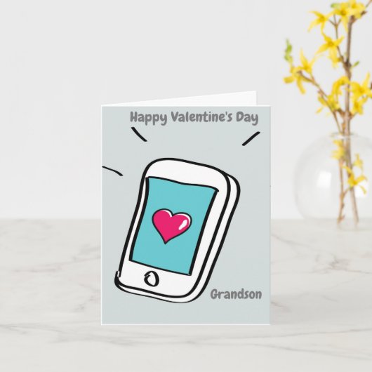 Happy Valentine's Day Grandson Karte (Gelbe Blume)