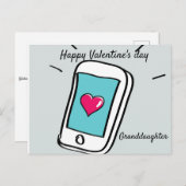 Happy Valentine's Day Grandtochter Postkarte (Vorne/Hinten)