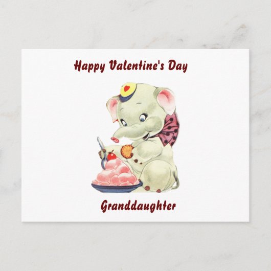 Happy Valentine's Day Grandtochter Postkarte (Vorderseite)