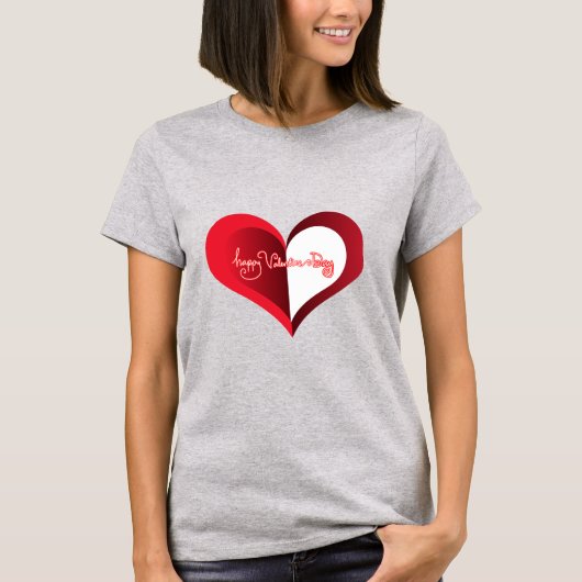Happy Valentine's Day Grauer T - Shirt (Vorderseite)
