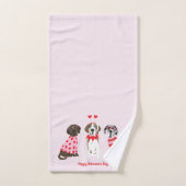 Happy Valentines Day Great Dane Hunde Badhandtuch Set (Handtuch)