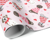 Happy Valentines Day Great Dane Hunde Geschenkpapier (Rolleneckpunkt)