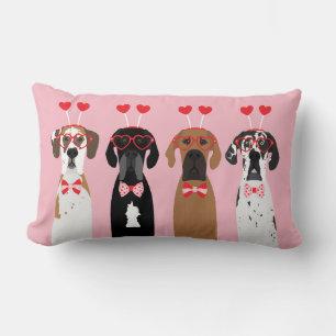 Happy Valentines Day Great Dane Hunde Lendenkissen