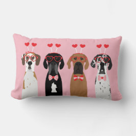 Happy Valentines Day Great Dane Hunde Lendenkissen