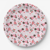 Happy Valentines Day Great Dane Hunde Pappteller (Vorderseite)