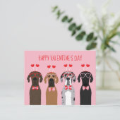 Happy Valentines Day Great Dane Hunde Postkarte (Stehend Vorderseite)