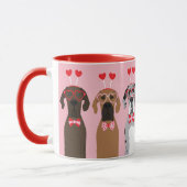 Happy Valentines Day Great Dane Hunde Tasse (Links)