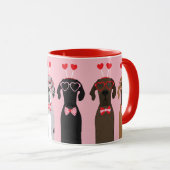 Happy Valentines Day Great Dane Hunde Tasse (VorderseiteRechts)