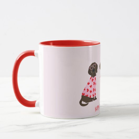 Happy Valentines Day Great Dane Hunde Tasse (Links)