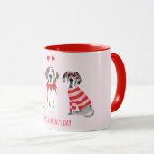 Happy Valentines Day Great Dane Hunde Tasse (VorderseiteRechts)