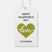 Happy Valentine's day green simple heart Liebe Geschenkanhänger (Vorderseite)